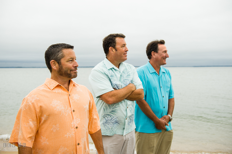 Silver Swan Bayside Groom and Groomsman watching Bride at wedding processional photo by Leo Dj Photography