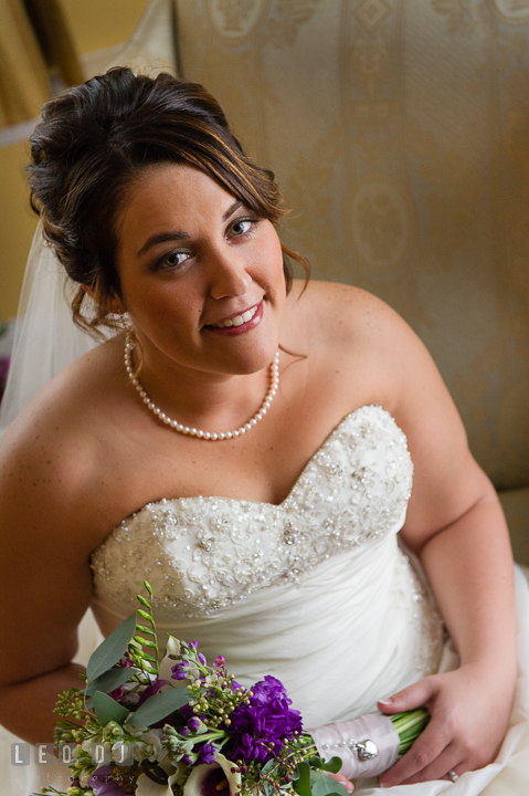 Close up beauty shot of Bride. The Tidewater Inn Wedding, Easton Maryland, getting ready photo coverage by wedding photographers of Leo Dj Photography. http://leodjphoto.com