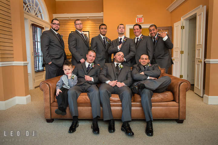 Groom, Best Men, Ring Bearer, and Groomsmen. The Tidewater Inn Wedding, Easton Maryland, getting ready photo coverage by wedding photographers of Leo Dj Photography. http://leodjphoto.com