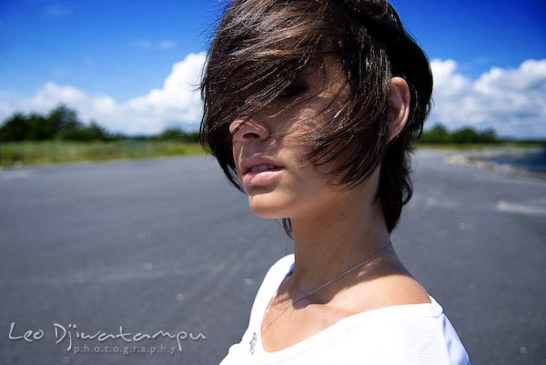 beautiful model with blue sky. Annapolis, Ocean City, Kent Island, Maryland, VA, DC glamour high school senior portrait photography