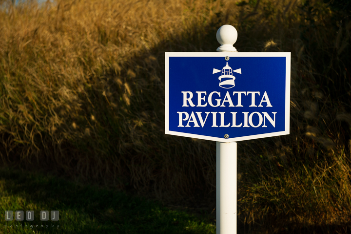 Sign of the Regatta Pavillion. Hyatt Regency Chesapeake Bay wedding at Cambridge Maryland, by wedding photographers of Leo Dj Photography. http://leodjphoto.com