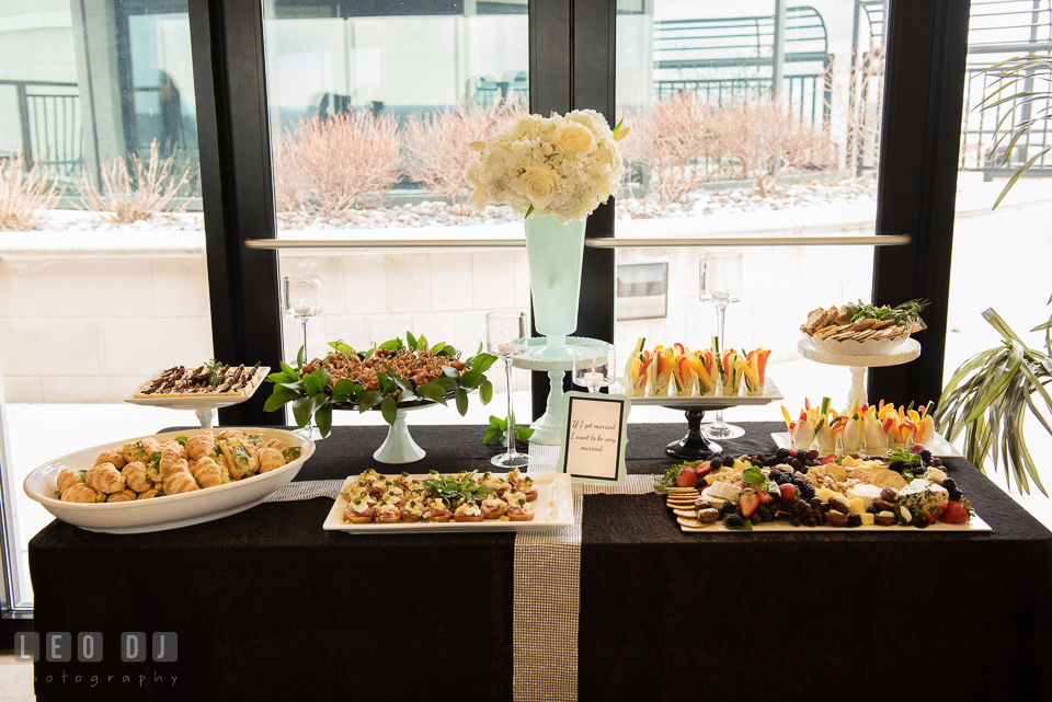 Vast selections of delicious hors d'oeuvres from Strawberry Banke Events catering. Historic Events Annapolis bridal shower decor and event coverage at Annapolis Maryland, by wedding photographers of Leo Dj Photography. http://leodjphoto.com