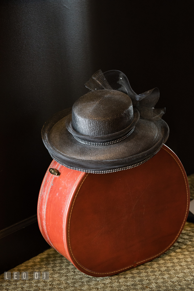 Vintage hat and hat case. Historic Events Annapolis bridal shower decor and event coverage at Annapolis Maryland, by wedding photographers of Leo Dj Photography. http://leodjphoto.com