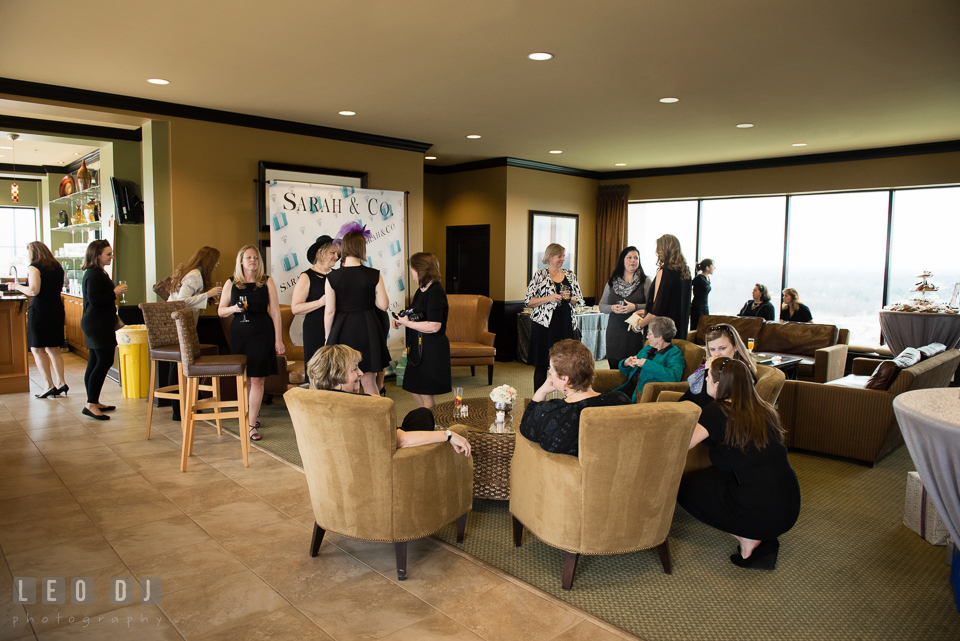 Guests in little black dress waiting for the Bride-to-be. Historic Events Annapolis bridal shower decor and event coverage at Annapolis Maryland, by wedding photographers of Leo Dj Photography. http://leodjphoto.com