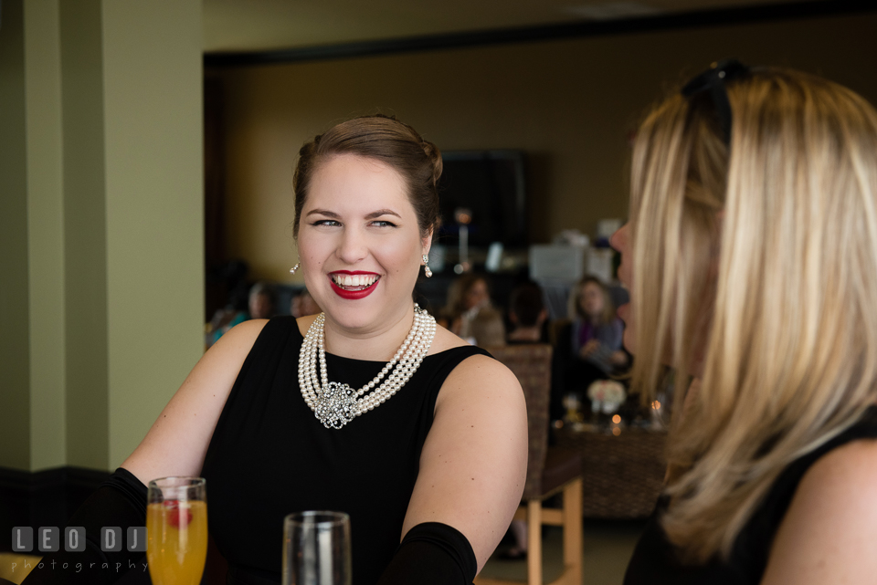 Bride to be smiling with guests. Historic Events Annapolis bridal shower decor and event coverage at Annapolis Maryland, by wedding photographers of Leo Dj Photography. http://leodjphoto.com