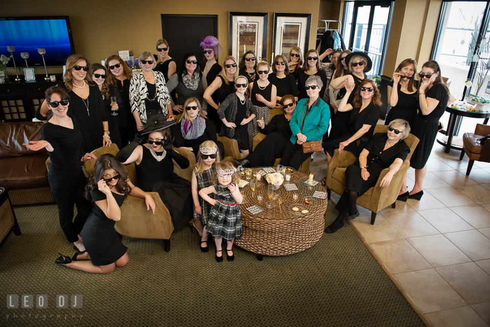 A group shot of Bride-to-be and her guests. Historic Events Annapolis bridal shower decor and event coverage at Annapolis Maryland, by wedding photographers of Leo Dj Photography. http://leodjphoto.com