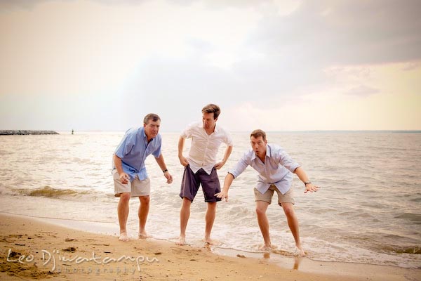 Father and two sons getting ready to jump. Kent Island Annapolis Candid Family Portrait Photo Session Photography Eastern Shore Maryland MD DC